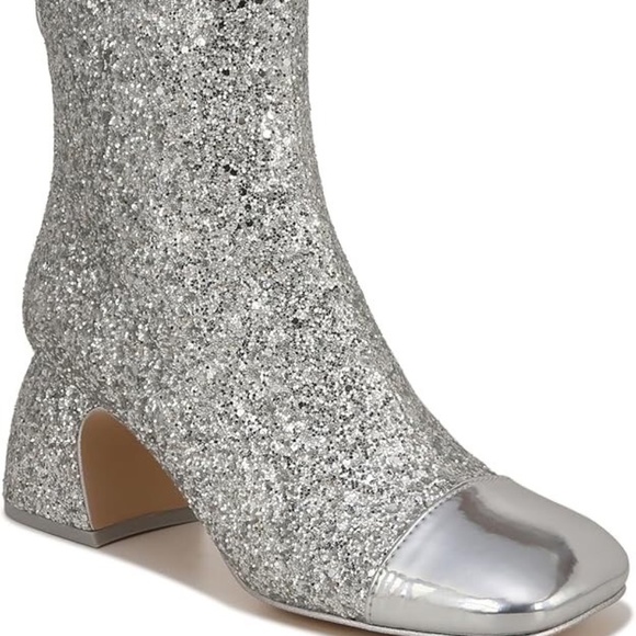 New Circus NY by Sam Edelman Women's Osten Ankle Boot Bootie Silver Glitter NIB - Picture 2 of 11